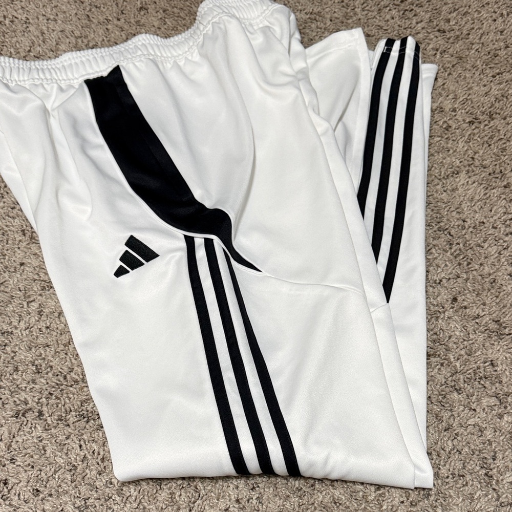 Adidas Kids White and Black Joggers